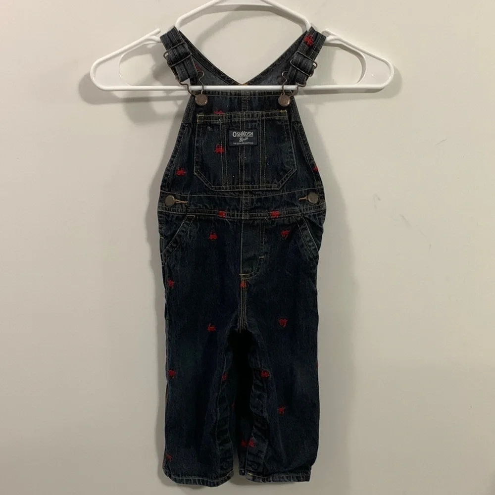 Oshakosh B’gosh blue jean overalls Sz 18 months, good condition, boys or girls